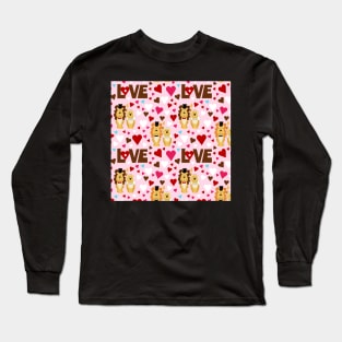 Lion Wedding Couple Hearts Love Valentines Day Long Sleeve T-Shirt